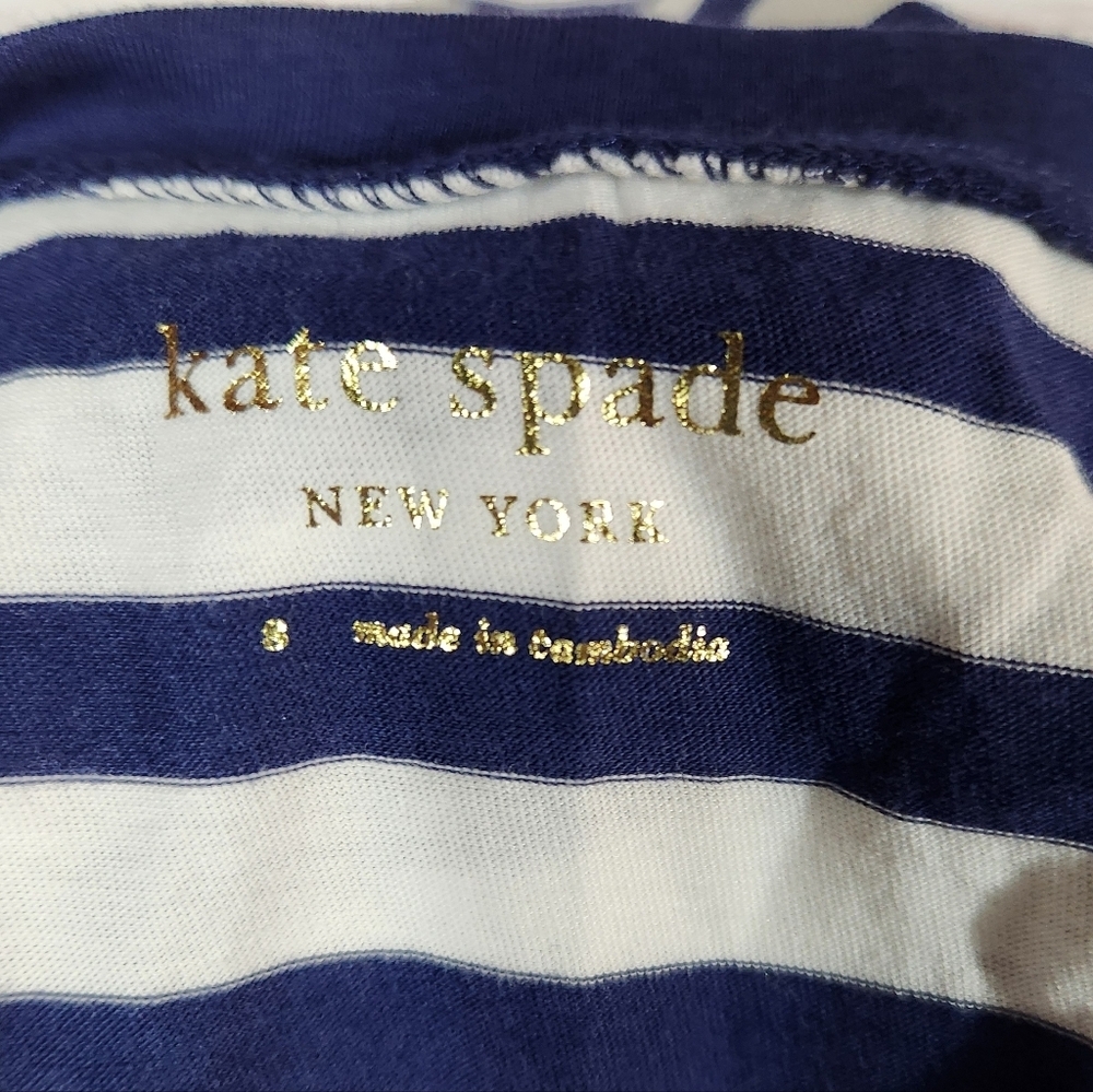 KATE SPADE Blue and White Striped Night Shirt Pajamas Size Small - Picture 6 of 7